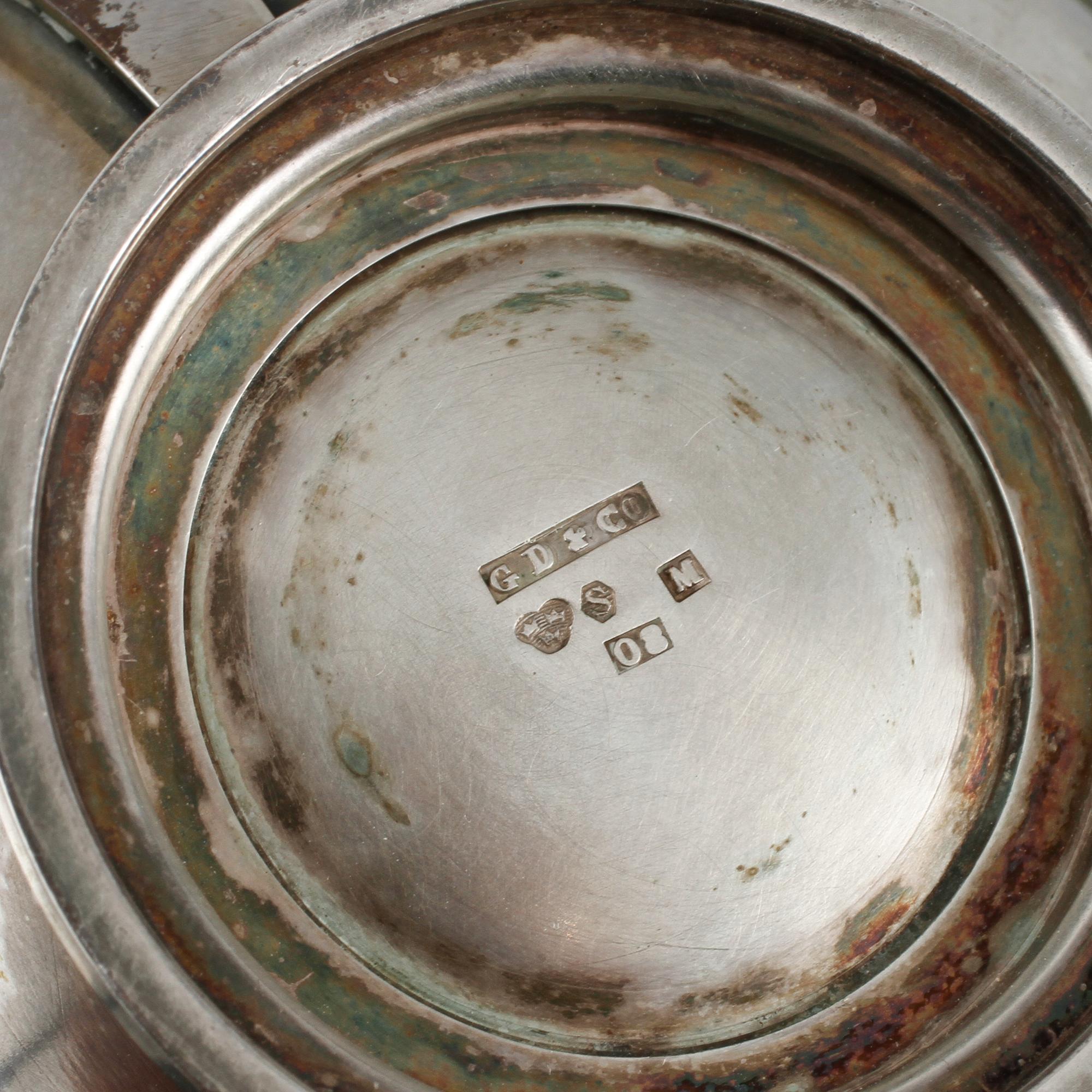 PARTI SILVER, 4 delar, 1800/1900-tal. Vikt 200 g.