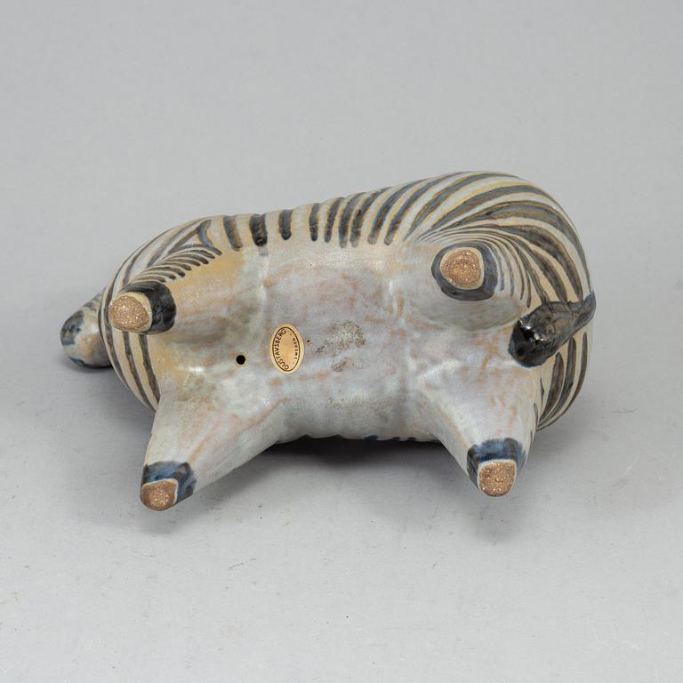 A Lisa Larson stoneware figure of a zebra, Gustavsberg.