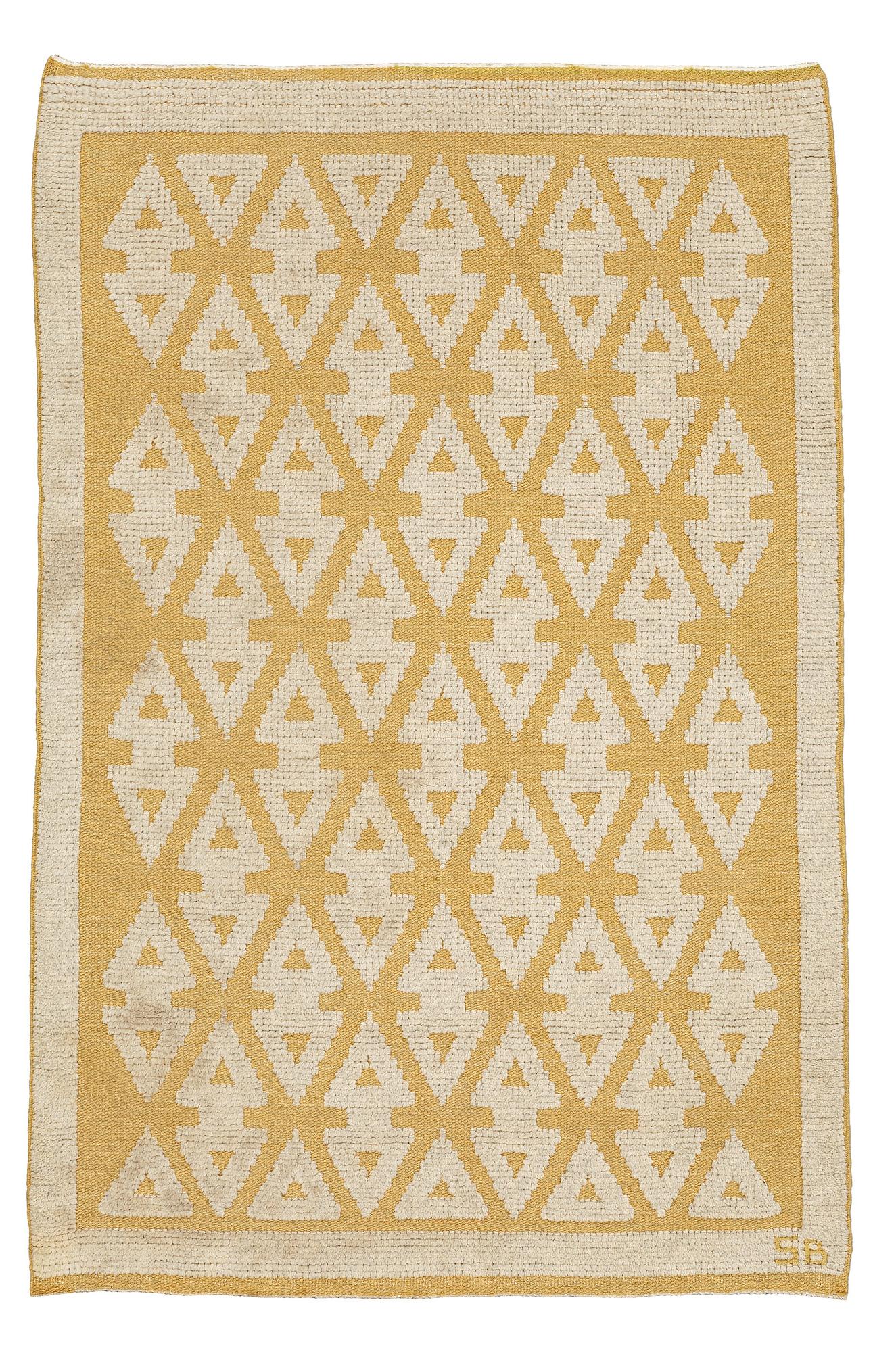 Sigvard Bernadotte, MATTO, knotted pile in relief, ca 184 x 121 cm, signed SB (Sigvard Bernadotte).
