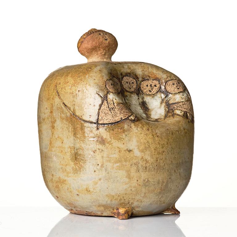 Lisa Larson, a stoneware sculpture of a mother with children, Gustavsberg Studio circa 1960.