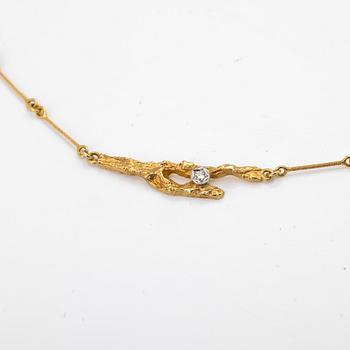 Björn Weckström, Collier, "Diamantknopp", 18K guld, diamant, Lapponia.