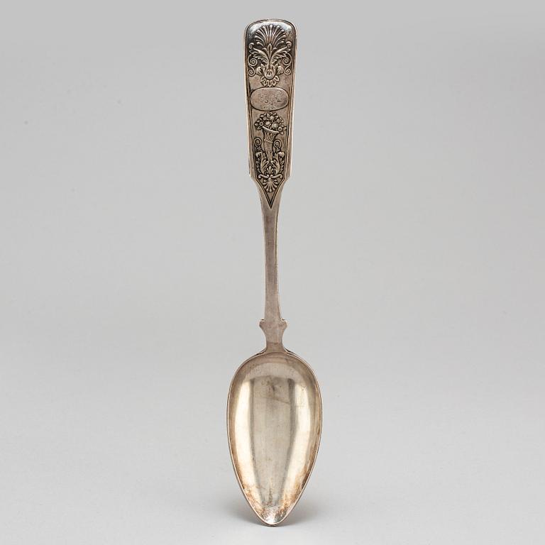 NIKOLAY DUBROVIN, large silver spoon, Moscow, Russia 1839.