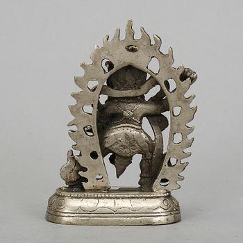 FIGURIN, vitmetall, "Vajrapani", Kina/Tibet 1900-tal.