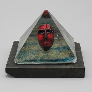 SKULPTUR, glas, Bertil Vallien, Kosta Boda Atelier, signerad, sent 1900-tal.