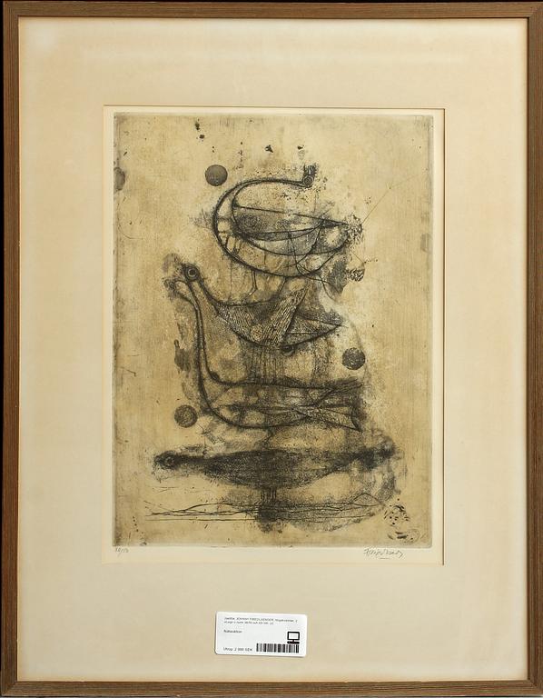 JOHNNY FRIEDLAENDER, färgakvatinter, 2 st,sign o numr 38/50 och 83/100.