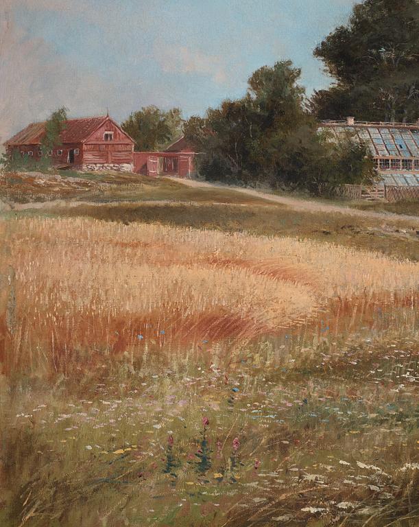 Jacob Hägg, Ståthöga herrgård i sommarsol.