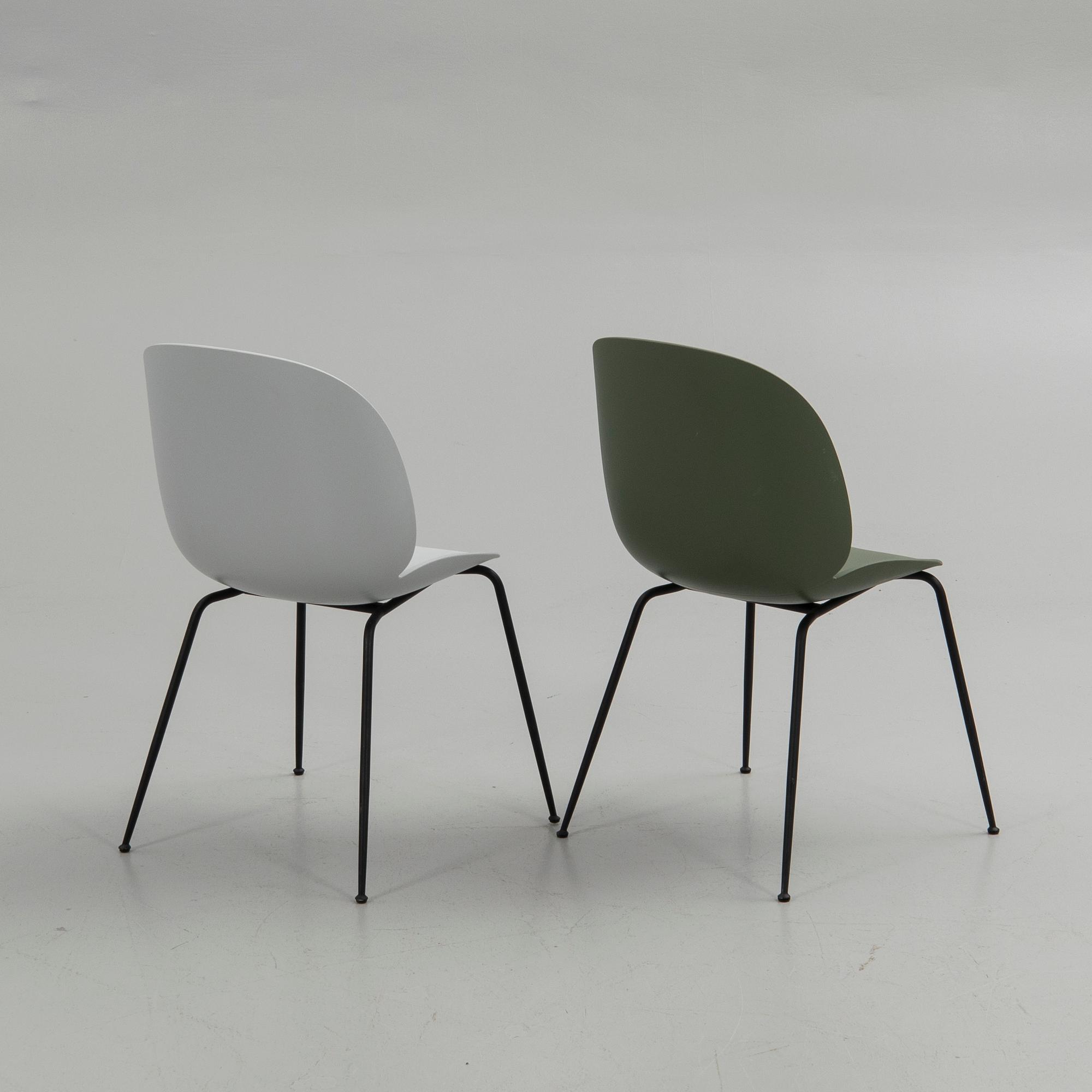 GamFratesi, chairs, a pair, "Beetle Chair", Gubi, Denmark.