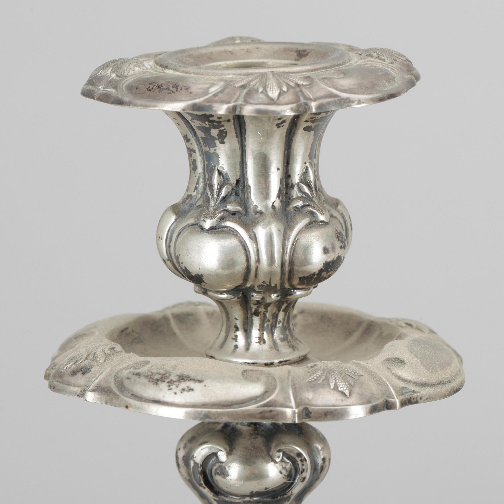 KANDELABRAR, ett par, silver, Tyskland, 1800/1900-tal.