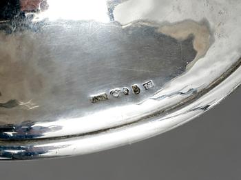 SERVISDELAR, 6 delar, silver, jugend, bla A. Hildebrand, Gävle, 1921. Total vikt ca 2943g.