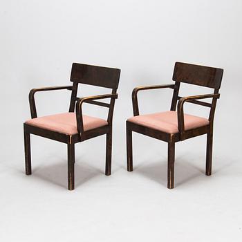 A set of six 1930's armchairs.