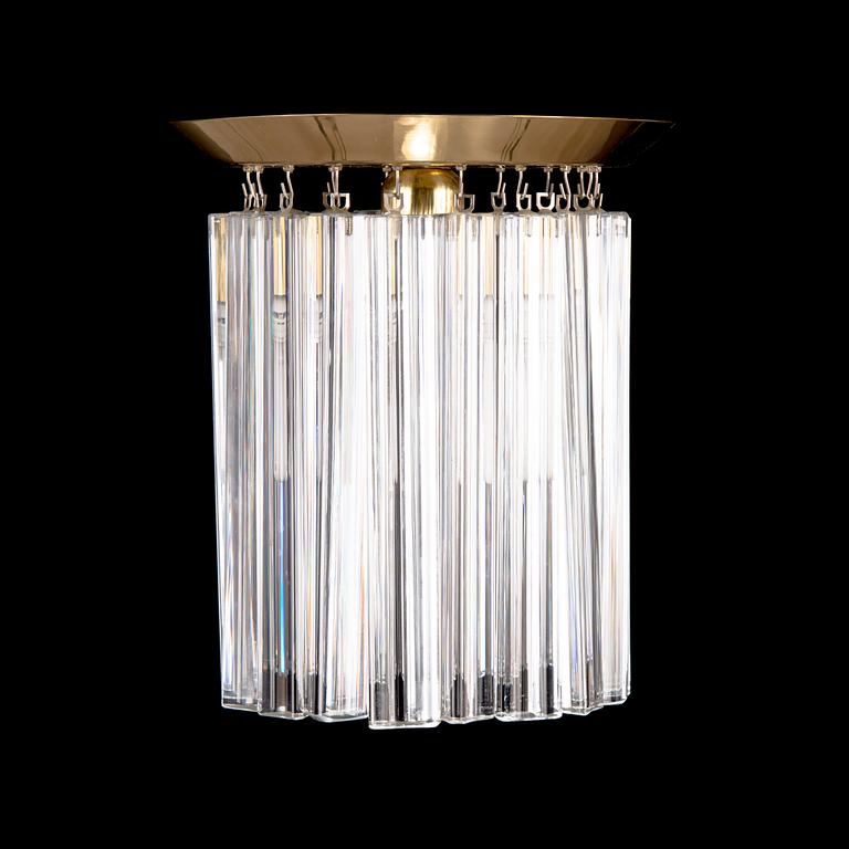 Paolo Venini, an early 1970s Triedri Chandelier, Murano, Italy.