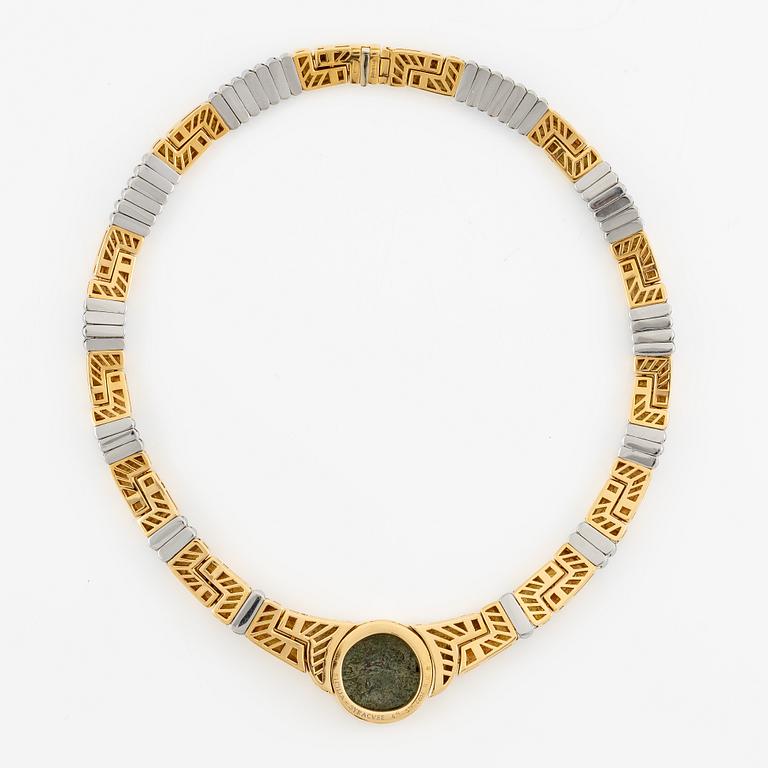 A Bulgari necklace "Monete" in 18K gold with an ancient coin.