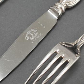 BESTICK, 134 delar, nysilver, "Olga", G. Sandberg, 1900-tal.