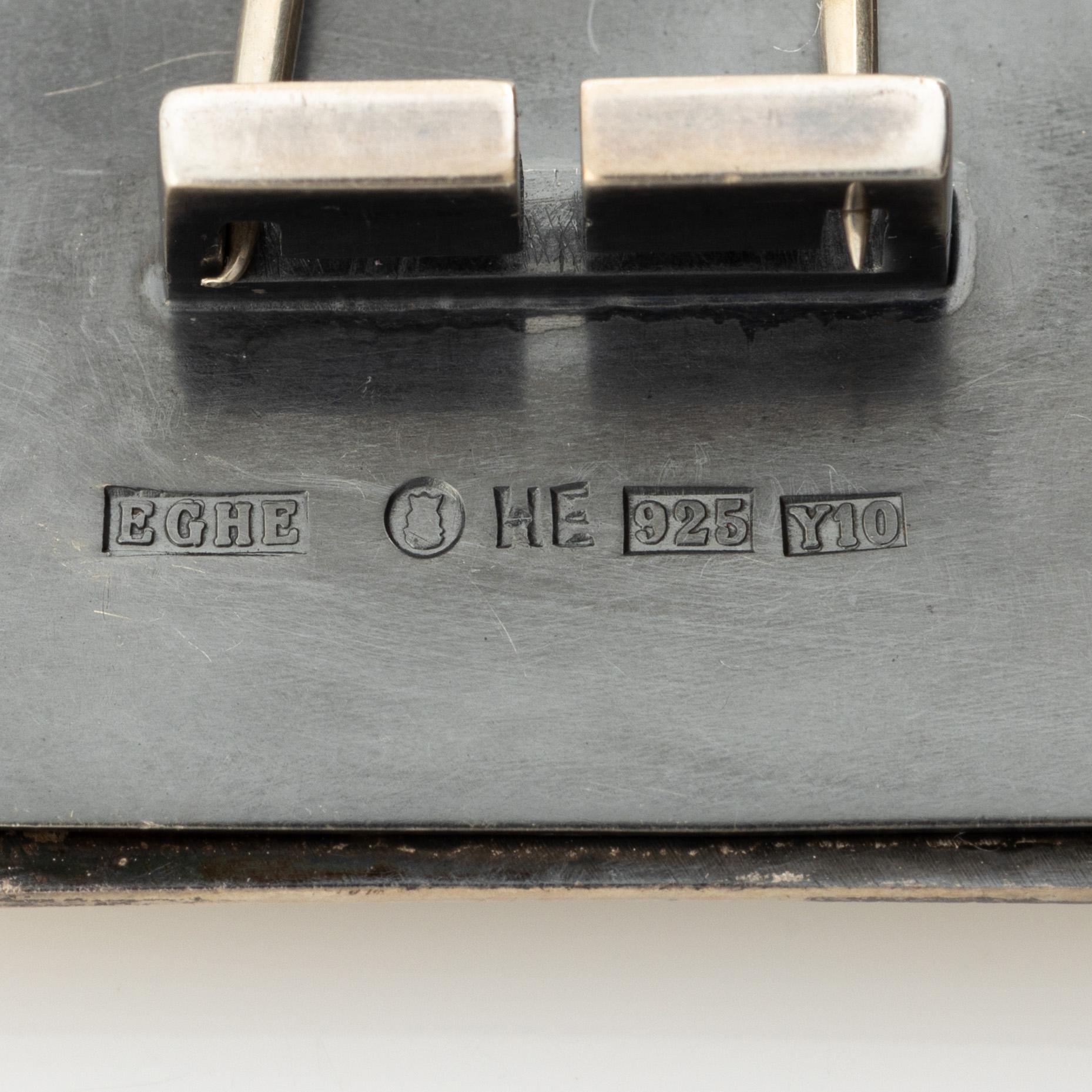 Brooch, Helena Edman, silver partially oxidised and 24K red gold,