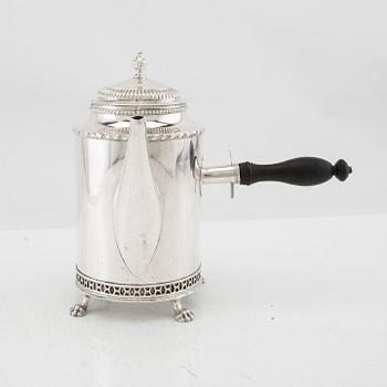 Gustaf Rehnberg coffee pot, silver, late Gustavian, Norrköping 1810.