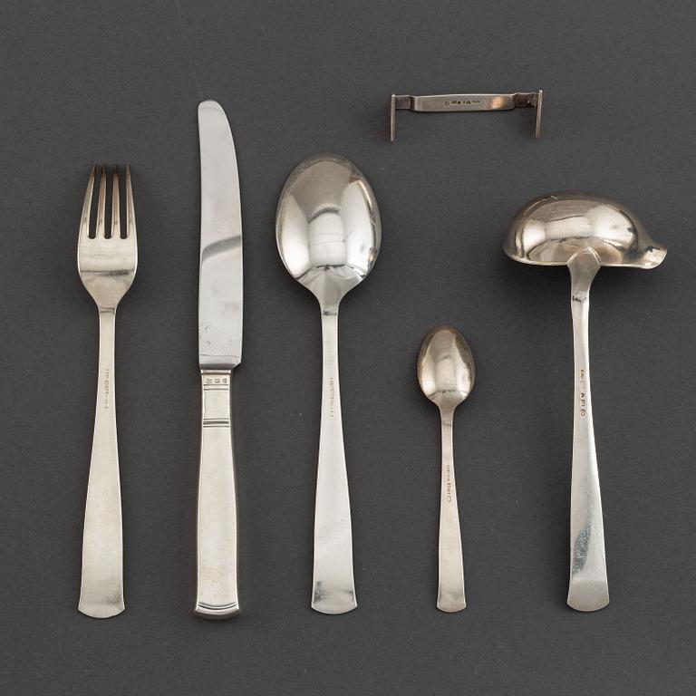 Jacob Ängman, silver cutlery 'Rosenholm' (25 pc), GAB.