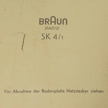 DIETER RAMS & HANS GUGELUT, skivspelare, Braun, modell SK 4/1, Tyskland 1950-60-tal.