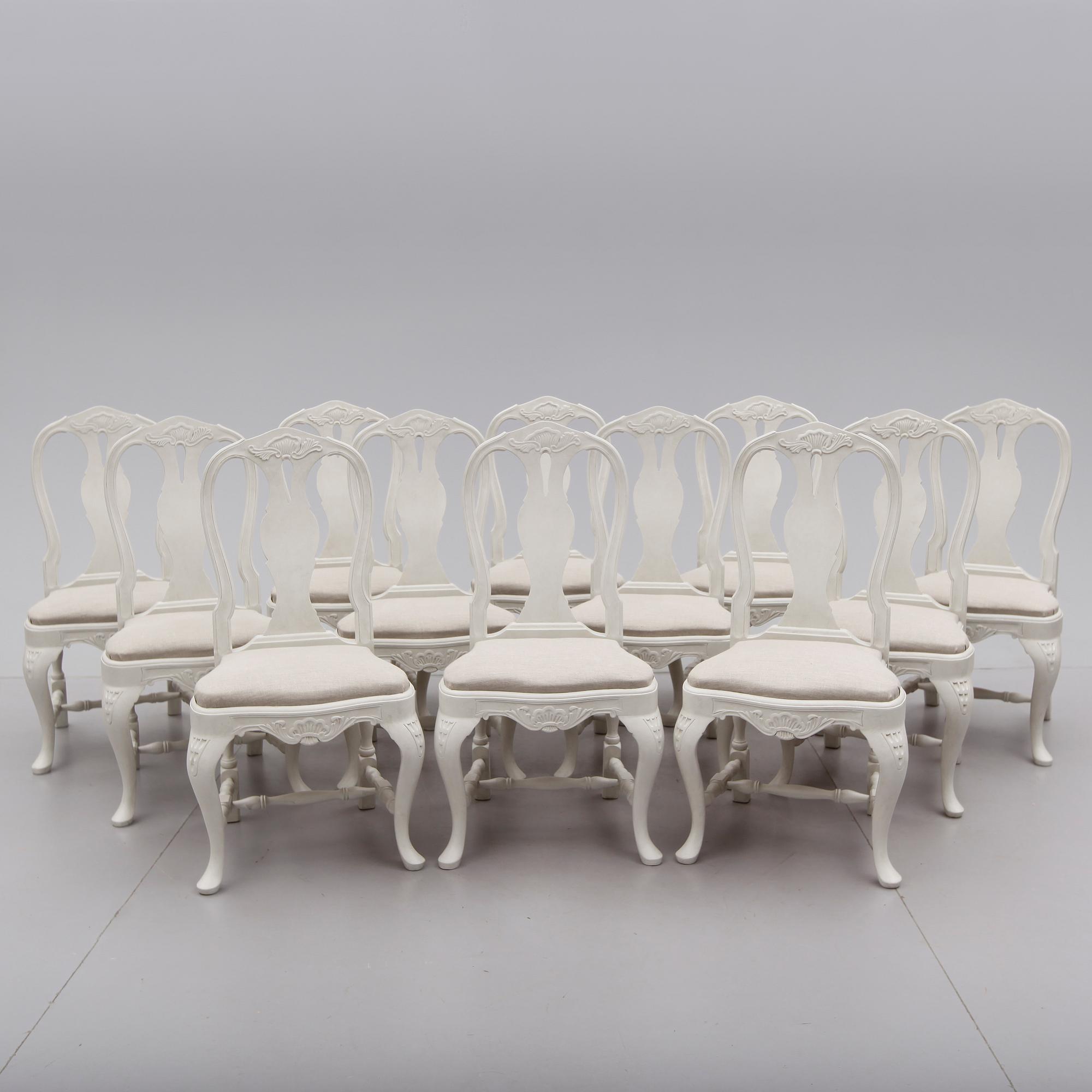 STOLAR, 12 st, rokokostil, 1900-talets mitt.