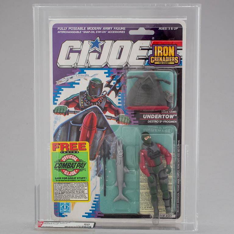 G.I. JOE, Undertow series 9 34 back, AFA80 NM, Hasbro 1990.