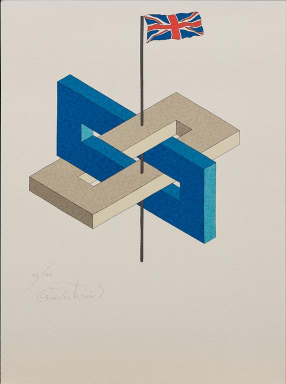 OSCAR REUTERSVÄRD, färglitografier 15 st i mapp signerade och numrerade 43/190.