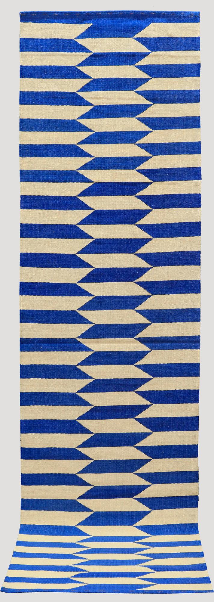 A runner, flat weave, ca 298 x 82 cm.