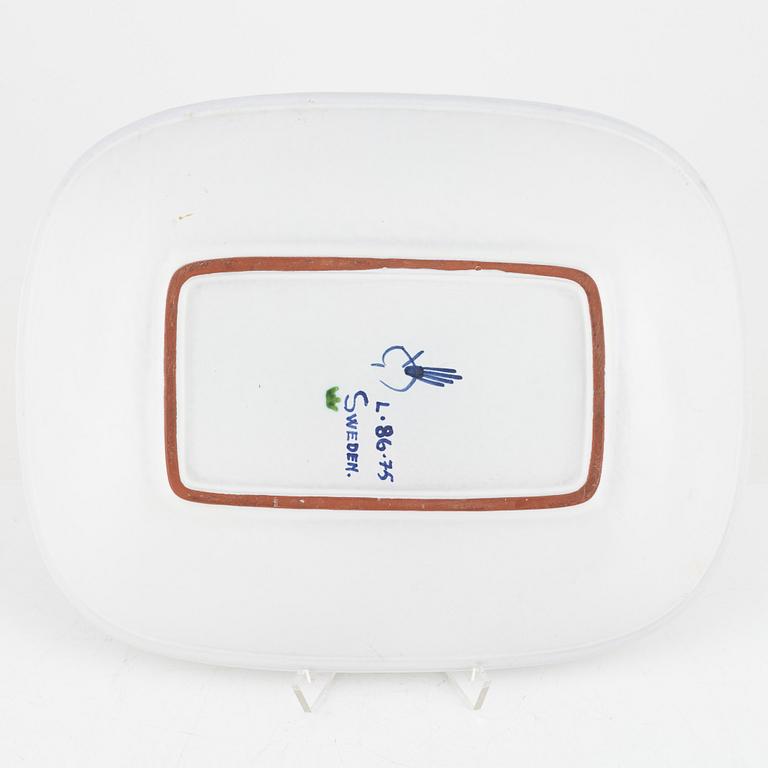Stig Lindberg, a faience dish, Gustavsbergs studio.