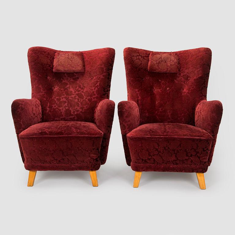 Ilmari Lappalainen, fåtöljer, ett par, "Rex", Asko, 1900-talets mitt.