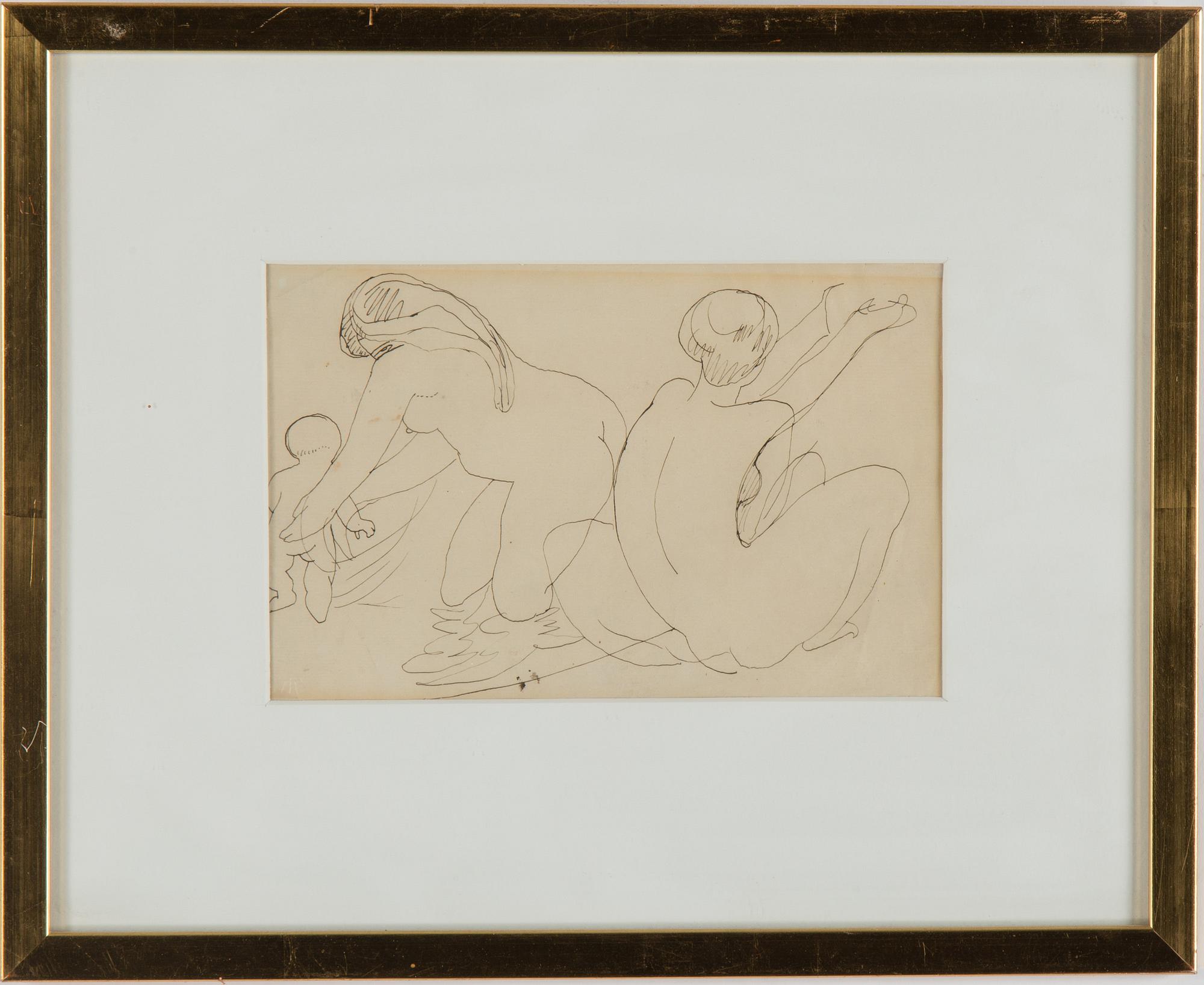 AXEL TÖRNEMAN, tusch på papper, med sterbhusstämpel.