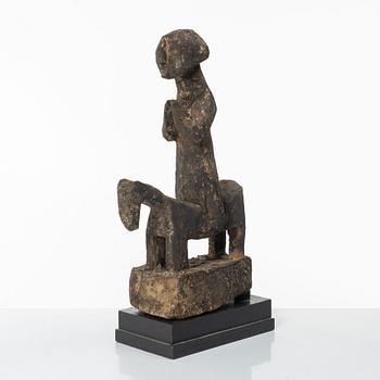 A horserider wooden sculpture, Western Nepal.