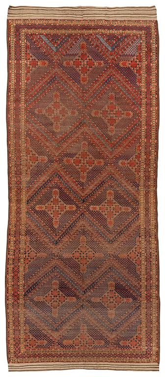 A carpet, antique, Beshir, ca 495 x 206 cm, around the year 1875.