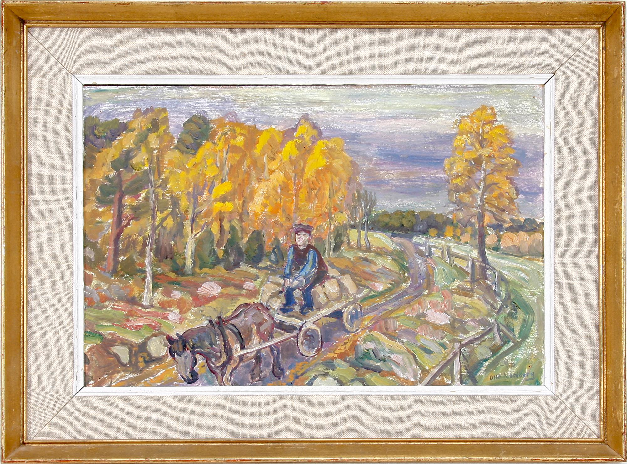 OLLE NORDBERG, olja på pannå, sign o dat -46.