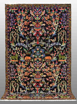 a Figural Fariden carpet (Esfahan area) 307 x 185 cm.