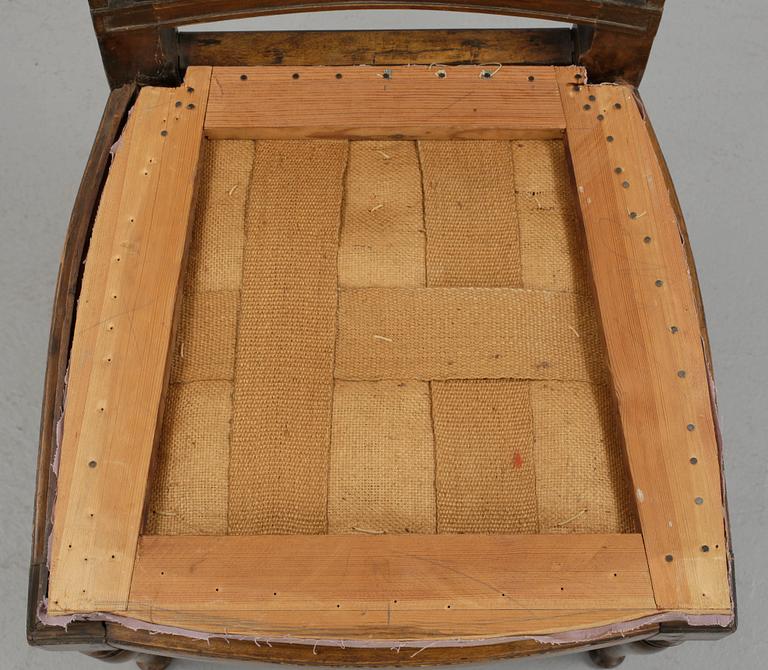 STOL, sengustaviansk, med Stockholms Hallstämpel, omkring 1800.