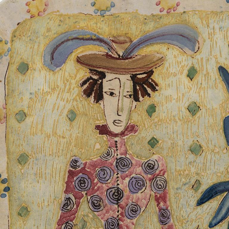 Birger Kaipiainen, väggrelief, stengods, signerad Kaipiainen 1945 Arabia.