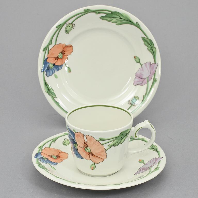 KAFFESERVISDELAR, 23 st, porslin, "Amapola", Villeroy & Boch, Tyskland, 1990-tal.