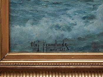 OLOF KRUMLINDE, olja på duk, sign o dat Paris 1882.