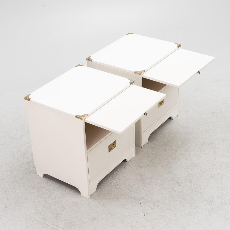 Bedside tables, a pair, Nordiska Kompaniet, second half of the 20th century.