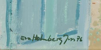 EVA HOLMBERG JACOBSSON, olja på pannå, signerad och daterad -76.