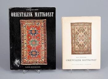 PARTI BÖCKER OM MATTOR, 8 st, bla "Orientaliska mattor" av Knut Larsson, 1962.