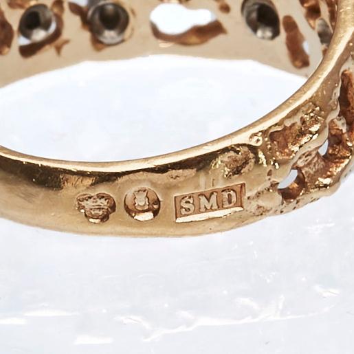 RING, 18K guld med briljantslipade diamanter, ca 0.08 ct.