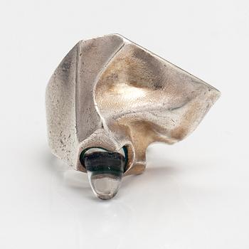 Björn Weckström, "Creature's eye", a sterling silver and acrylic ring. Lapponia 1974.