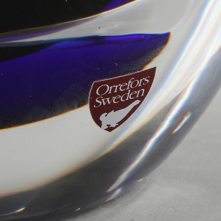 EDVIN ÖHRSTRÖM, vas, glas, ariel, "Flickan och duvan", Orrefors, signerad och daterad -89.