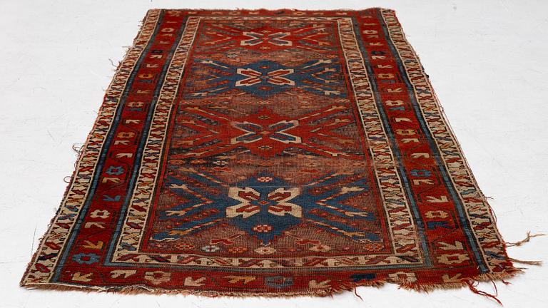 Matta, Kazak, antik, 1800-talets andra hälft. ca 205 x 105 cm.