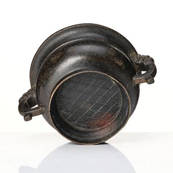 A bronze censer, late Ming dynasty (1368-1644).