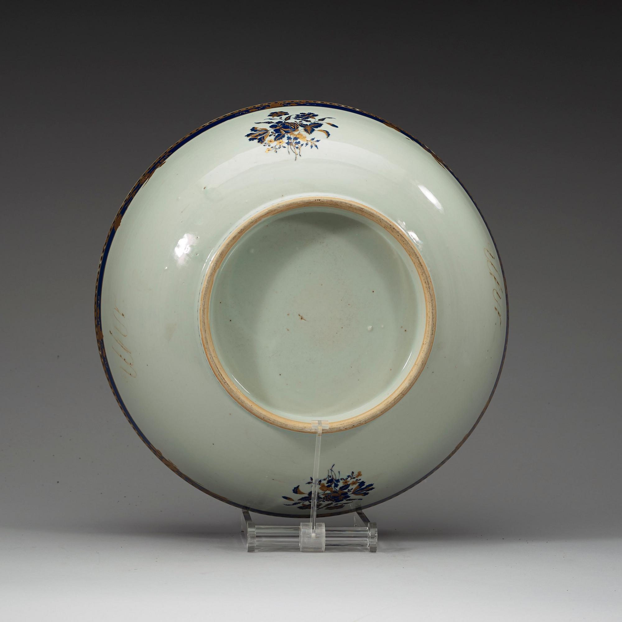 A large 'European subject' punch bowl, Qing dynasty Jiaqing (1796-1820).