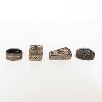 Boxes, 12 pcs, silver, 20th century, including Mexico.