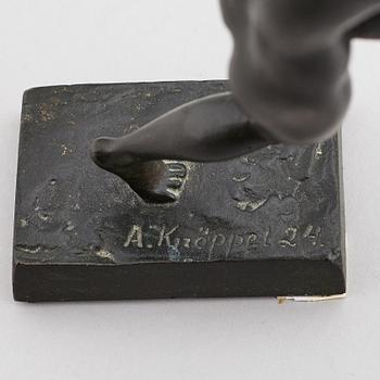 ARVID KNÖPPEL, Skulptur, brons, signerad och daterad -24. Gjutarstämpel. Höjd 20,5 cm.