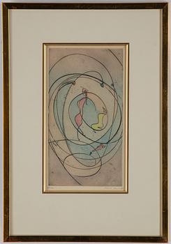 Max Ernst, etching & aquatint in colour, colured, 1970, signed EA.