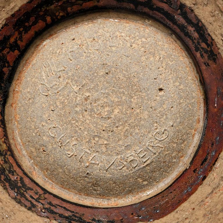 Anders Bruno Liljefors, two stoneware bowls, Gustavsberg studio, Sweden 1950-60s.