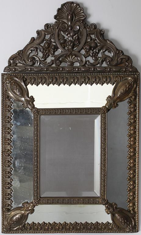 A baroque style mirror, late 19th century.